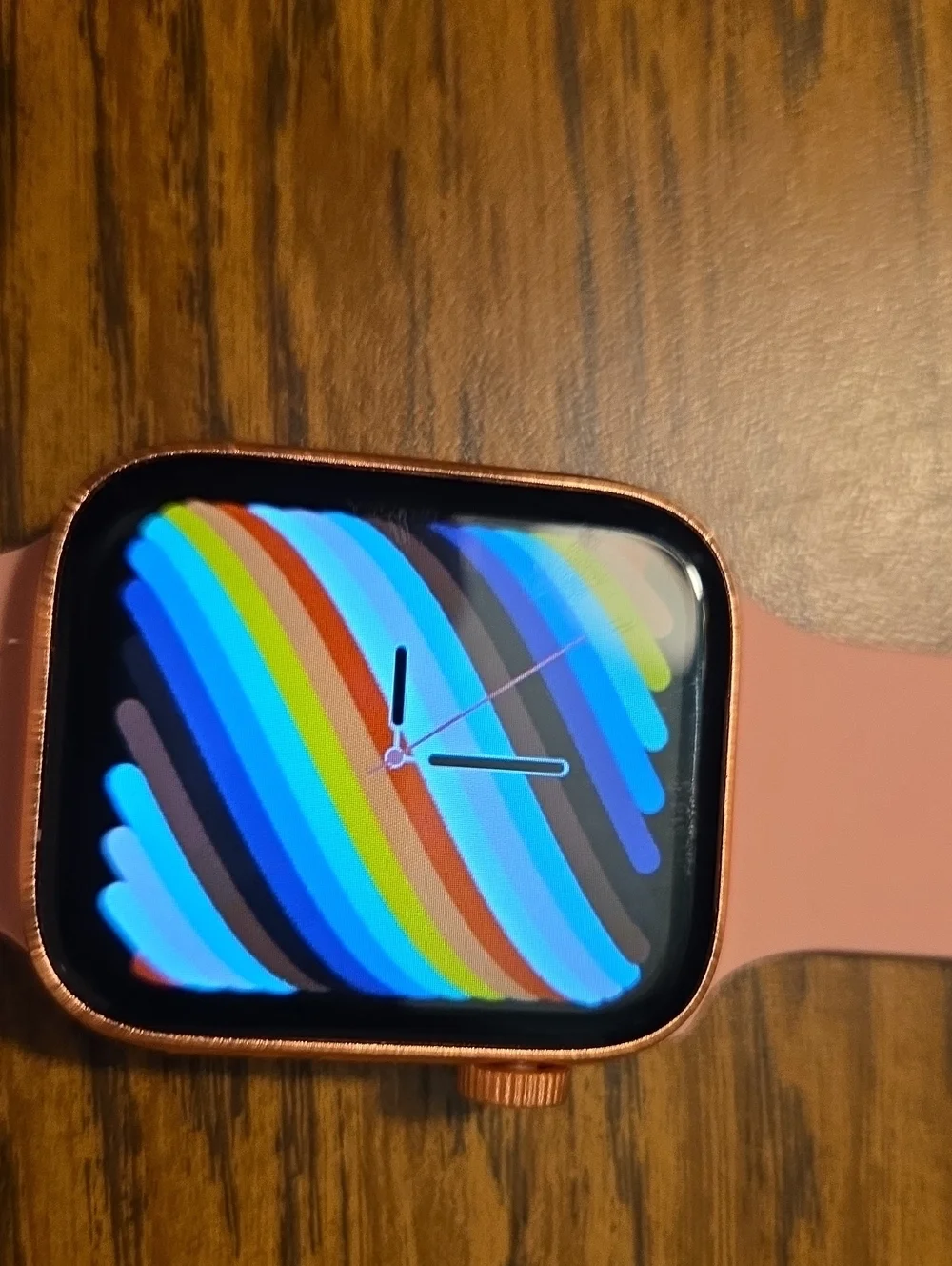 Pink Silicone Smartwatch with Rose Gold Case